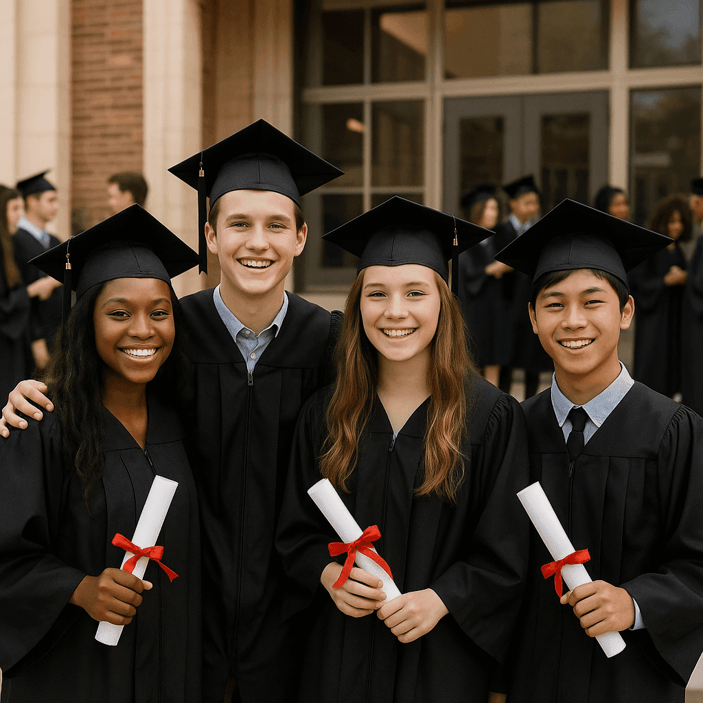 Student studying with laptop